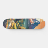 Nostalgische anime-stijl bergscène persoonlijk skateboard (Horizontaal)