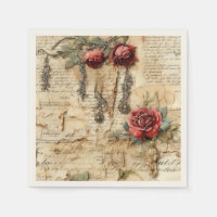 Nostalgische Antieke Bloemrijke Liebesbrief
