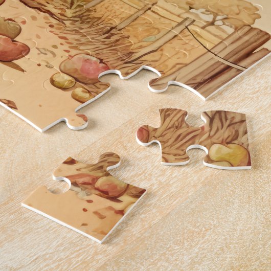 Nostalgische appelboom in het najaar legpuzzel (Zijkant)