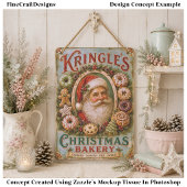 Nostalgische bakkerijwinkelbord van Kerstman FQ3 d Tissuepapier