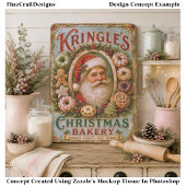 Nostalgische bakkerijwinkelbord van Kerstman FQ3 d Tissuepapier