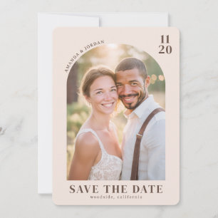 Nostalgische Beige Vintage Foto Save The Date