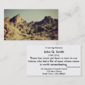 Nostalgische bergen Funeral en Memorial Card Hz Visitekaartje (Voorkant / Achterkant)