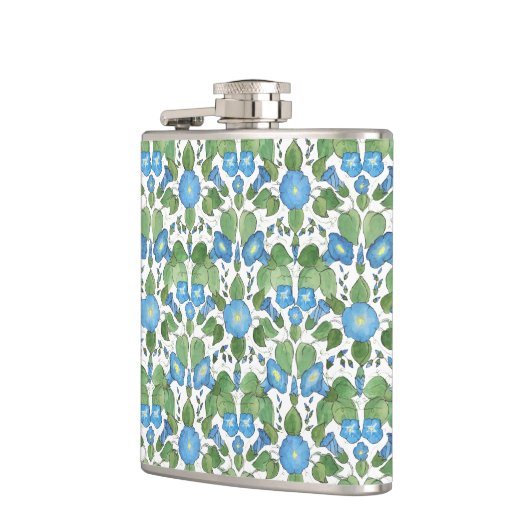 Nostalgische blauw-morning Glory Hip Flask Heupfles (Links)