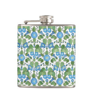 Nostalgische blauw-morning Glory Hip Flask Heupfles