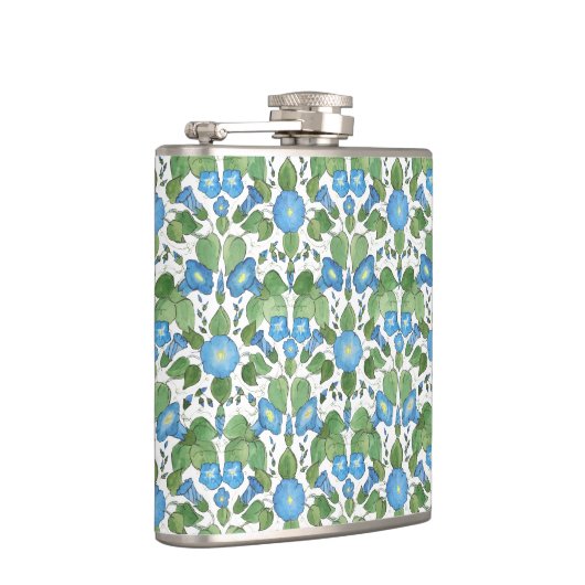 Nostalgische blauw-morning Glory Hip Flask Heupfles (Rechts)
