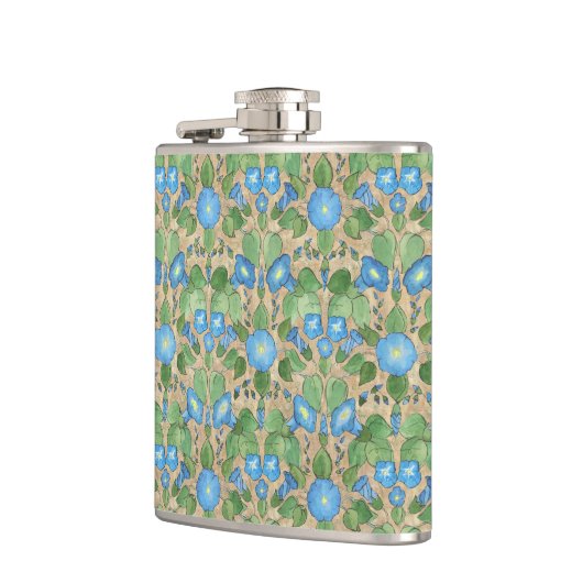 Nostalgische blauw-morning Glory Hip Flask Heupfles (Links)