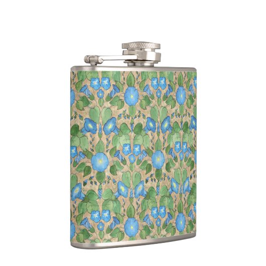 Nostalgische blauw-morning Glory Hip Flask Heupfles (Rechts)