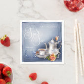 Nostalgische blauwe theetijd Sip & See Baby Party Servetten (Insitu)