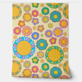 nostalgische bloemcrème behang (Afrollen)