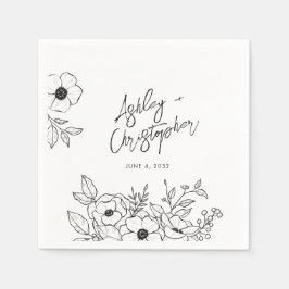 Nostalgische Bloemen Botanische Witte Huwelijkscoc Servet