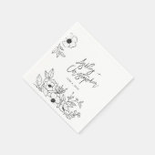 Nostalgische Bloemen Botanische Witte Huwelijkscoc Servet (Hoek)