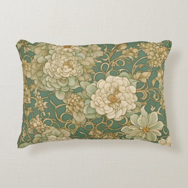 Nostalgische bloemen in  tinten accent kussen (Voorkant)