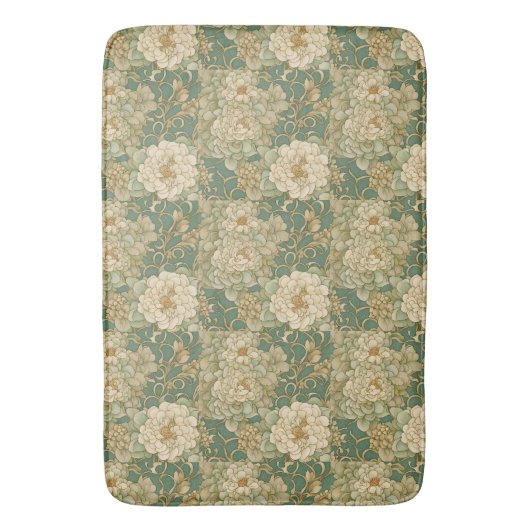 Nostalgische bloemen in  tinten badmat (Voorkant Verticaal)