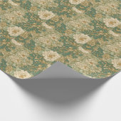 Nostalgische bloemen in tinten cadeaupapier (Hoek)