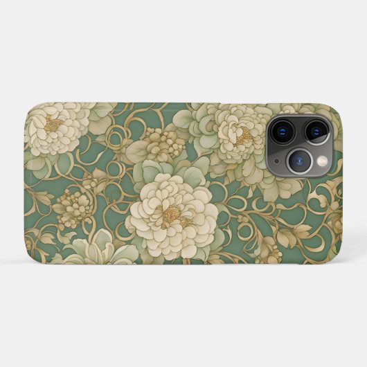 Nostalgische bloemen in tinten Case-Mate iPhone case (Achterkant (horizontaal))