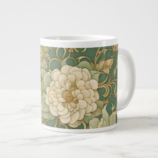 Nostalgische bloemen in tinten grote koffiekop