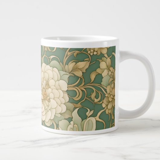 Nostalgische bloemen in tinten grote koffiekop (Rechts)