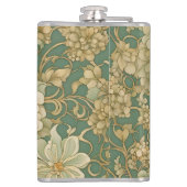 Nostalgische bloemen in  tinten heupfles (Achterkant)