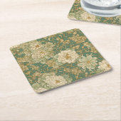 Nostalgische bloemen in  tinten kartonnen onderzetters (Schuin)