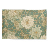 Nostalgische bloemen in  tinten kussensloop (Achterkant)