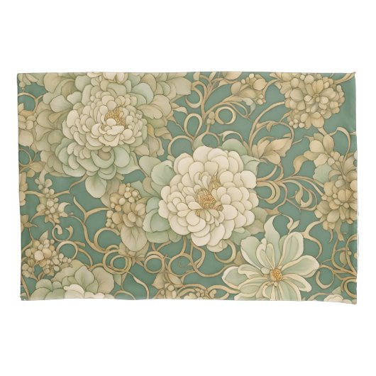 Nostalgische bloemen in  tinten kussensloop (Voorkant)