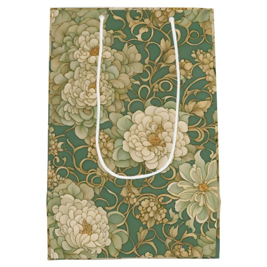 Nostalgische bloemen in  tinten medium cadeauzakje (Achterkant)