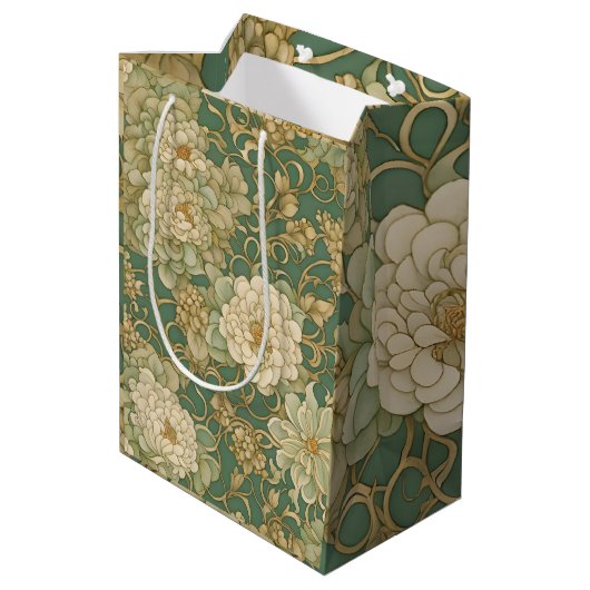 Nostalgische bloemen in  tinten medium cadeauzakje (Achterkant Gekanteld)