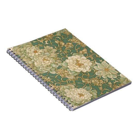 Nostalgische bloemen in tinten notitieboek (Rechterzijde)