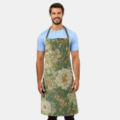 Nostalgische bloemen in  tinten schort (Gedragen)