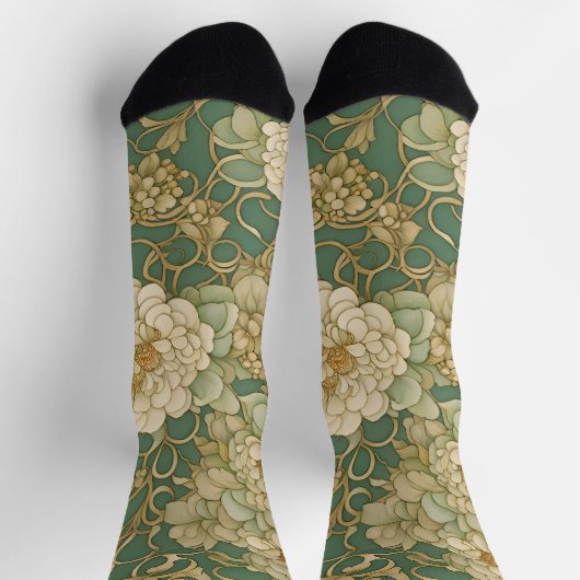 Nostalgische bloemen in  tinten sokken (Top)