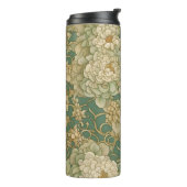 Nostalgische bloemen in  tinten thermosbeker (Gedraaid links)