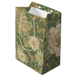 Nostalgische bloemen in vintage tinten medium cadeauzakje