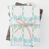 Nostalgische bloemen inpakpapier vel (In situ)