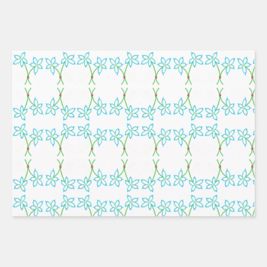 Nostalgische bloemen inpakpapier vel (Voorkant)