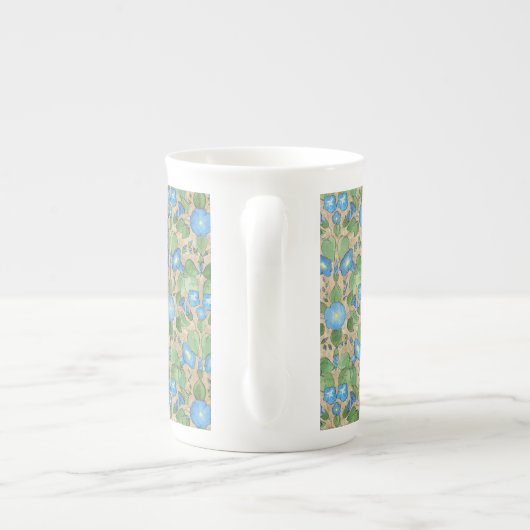 Nostalgische Blue Morning Glory Bone China Mok (Achterkant)