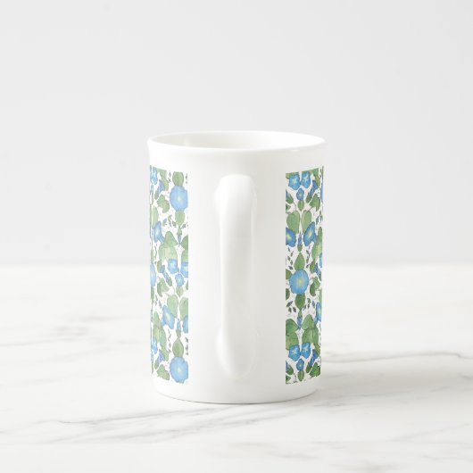 Nostalgische Blue Morning Glory Bone China Mok (Achterkant)