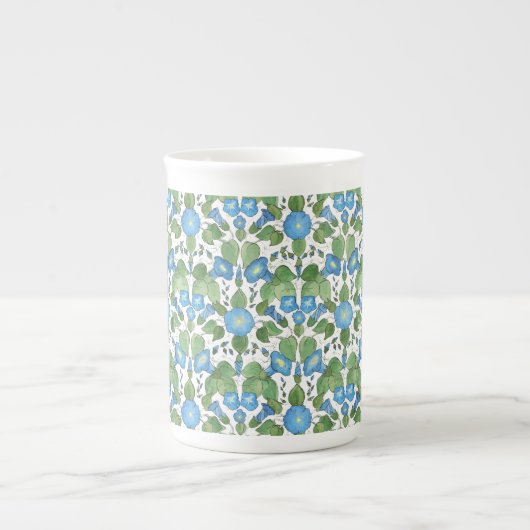Nostalgische Blue Morning Glory Bone China Mok (Voorkant)