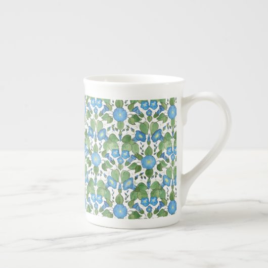 Nostalgische Blue Morning Glory Bone China Mok (Rechts)