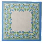 Nostalgische Blue Morning Glory Ceramic Tegel Tegeltje (Voorkant)