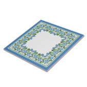 Nostalgische Blue Morning Glory Ceramic Tile Tegeltje (Zijkant)