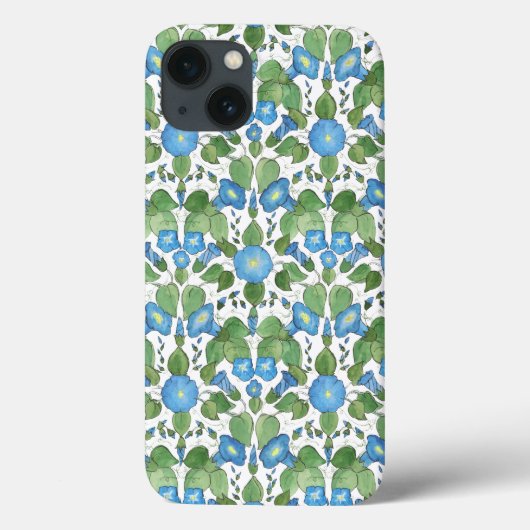 Nostalgische Blue Morning Glory Hoesje-Mate iPad C Case-Mate iPhone Case (Achterkant)