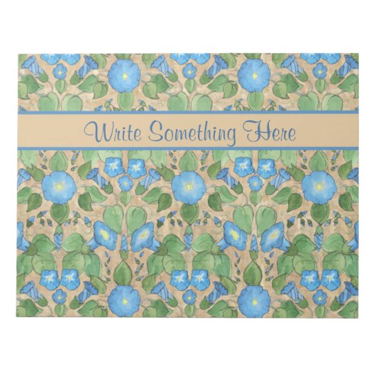 Nostalgische Blue Morning Glory Notitieblok of Jot (Voorkant)