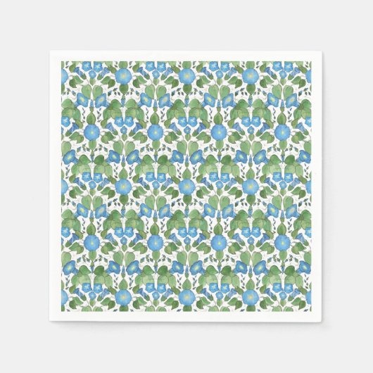 Nostalgische Blue Morning Glory Papieren servetten (Voorkant)