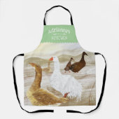 Nostalgische Boerderij ganzen gepersonaliseerd gro Schort (Voorkant)