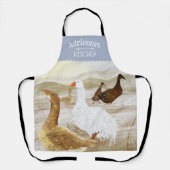 Nostalgische Boerderij ganzen gepersonaliseerd lic Schort (Voorkant)