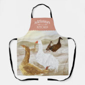 Nostalgische Boerderij ganzen gepersonaliseerde Ma Schort (Voorkant)