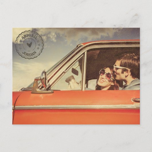  nostalgische bruiloft uitnodiging briefkaart (Voorkant)