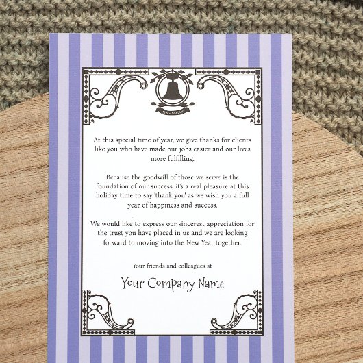 Nostalgische Business Logo Lichtblauw Kerstmis Feestdagenkaart