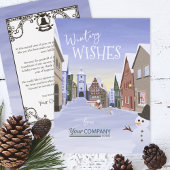 Nostalgische Business Logo Lichtblauw Kerstmis Feestdagenkaart